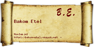 Bakom Etel névjegykártya